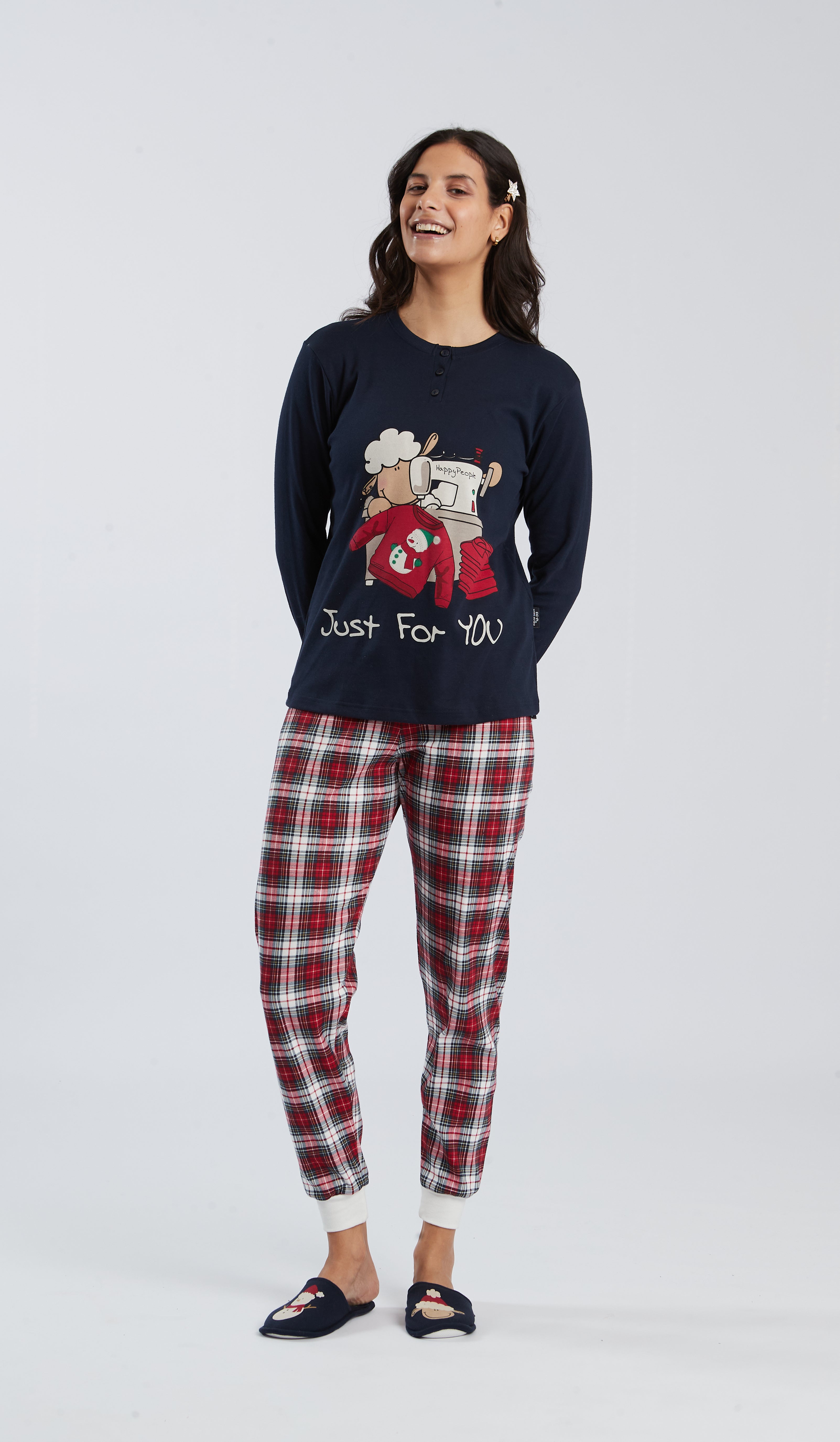 Pigiama Natalizio Happy People Pigiami Natale Natale Famiglia