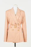 Giacca blazer in misto lino con cintura Twinset