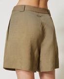Shorts in misto lino con cintura Twinset