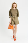 Shorts in misto lino con cintura Twinset