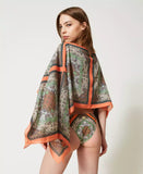 Poncho-foulard con stampa Twinset