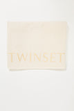 Telo mare in spugna con logo jacquard Twinset