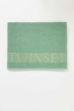 Telo mare in spugna con logo jacquard Twinset