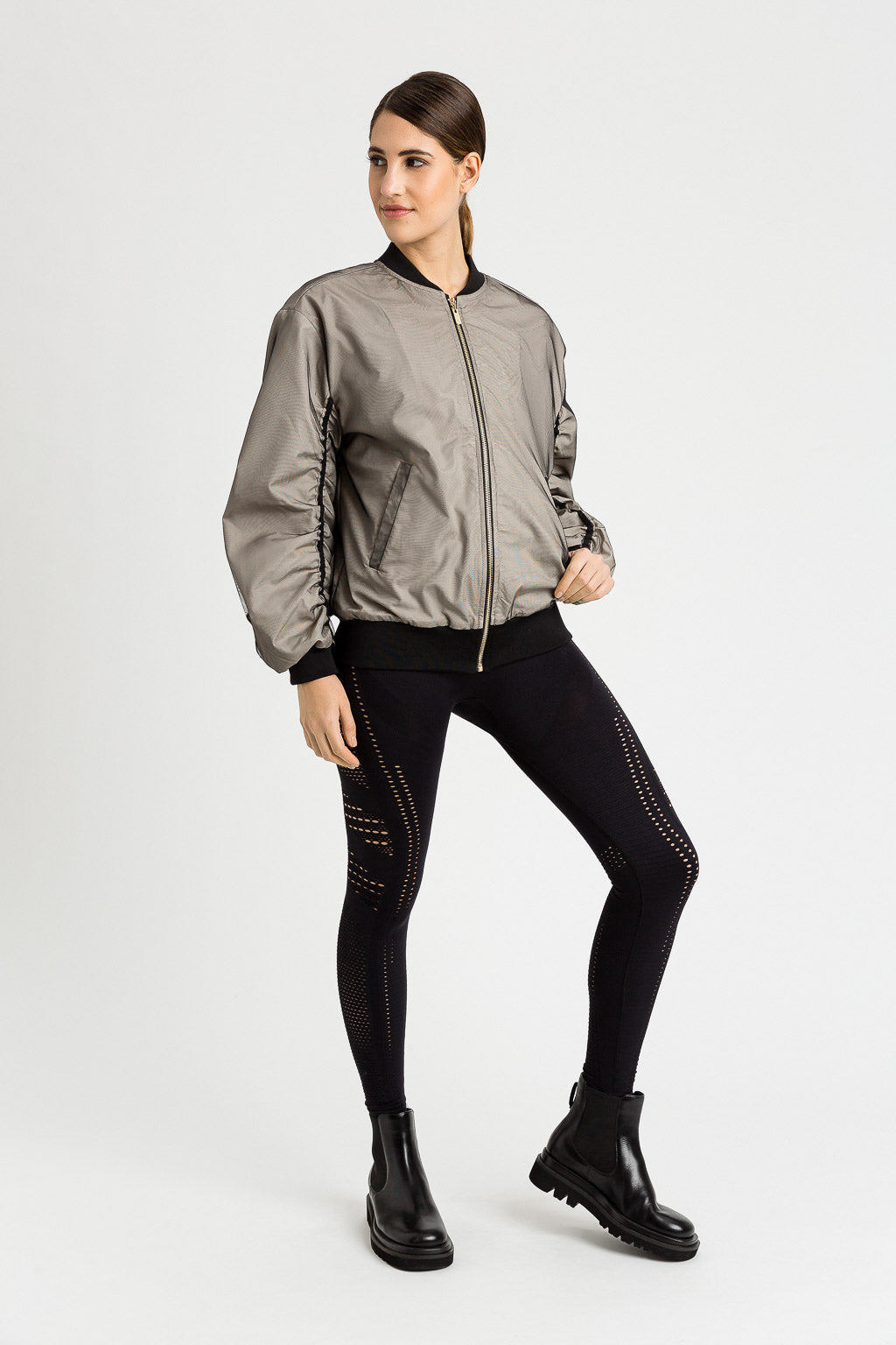 Copia del Bomber Twinset in tulle con logo Twinset