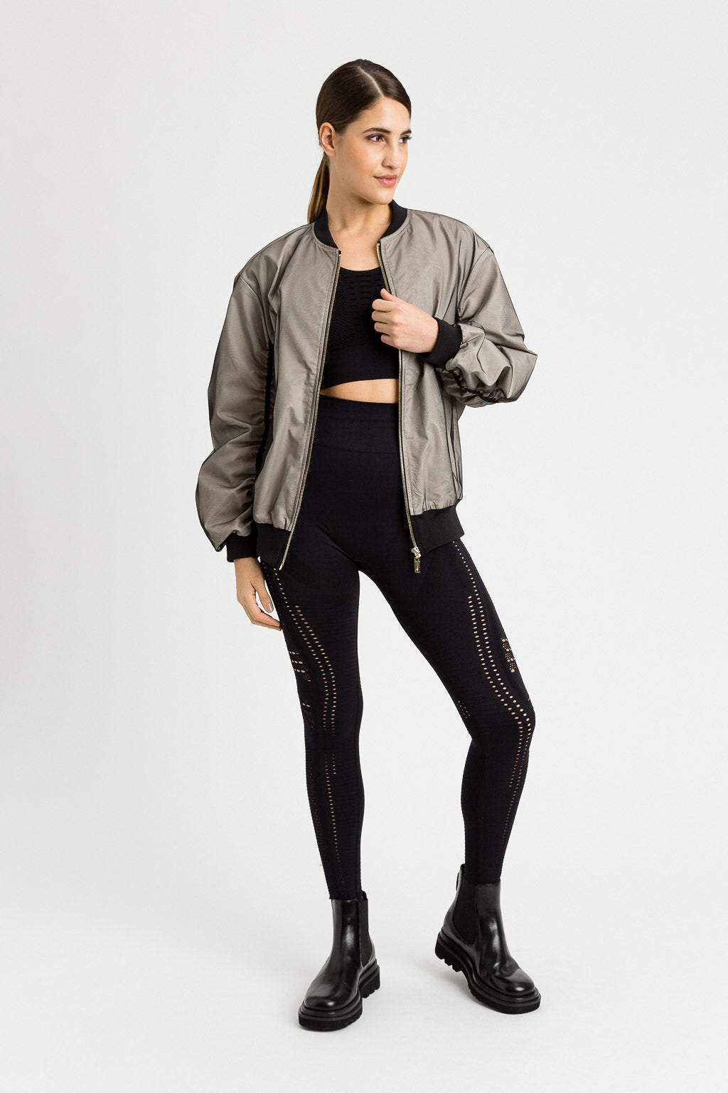 Copia del Bomber Twinset in tulle con logo Twinset