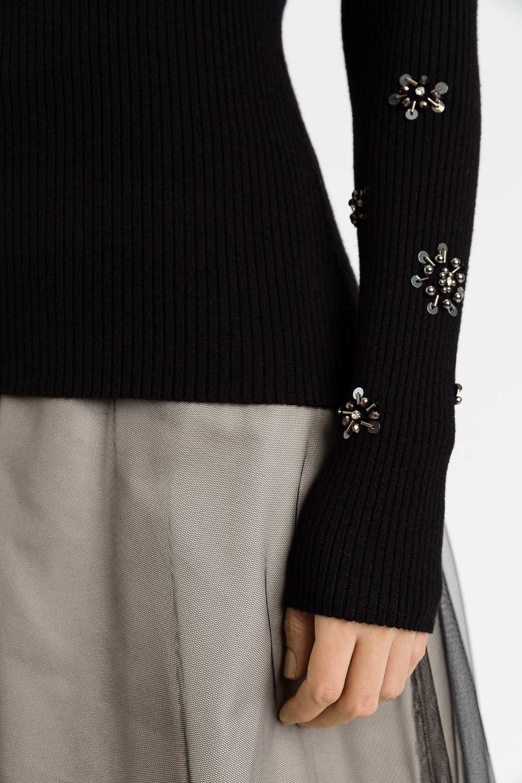 Maglia lupetto con ricamo di castoni Twinset