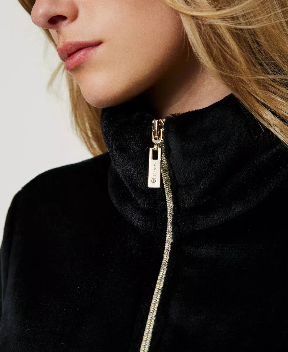 Vestaglia in faux fur con zip Twinset