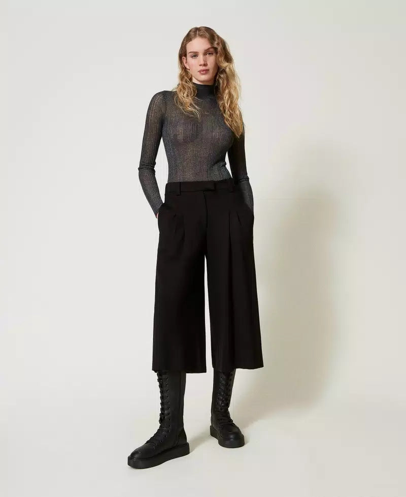 Pantaloni cropped a vita alta TWINSET