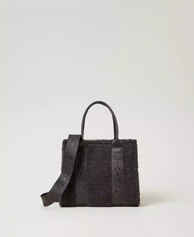 Borsa shopper in faux fur effetto furry TWINSET