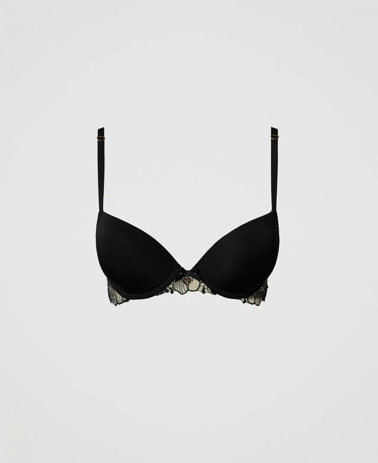 Reggiseno push-up in tulle ricamato e charmeuse Twinset