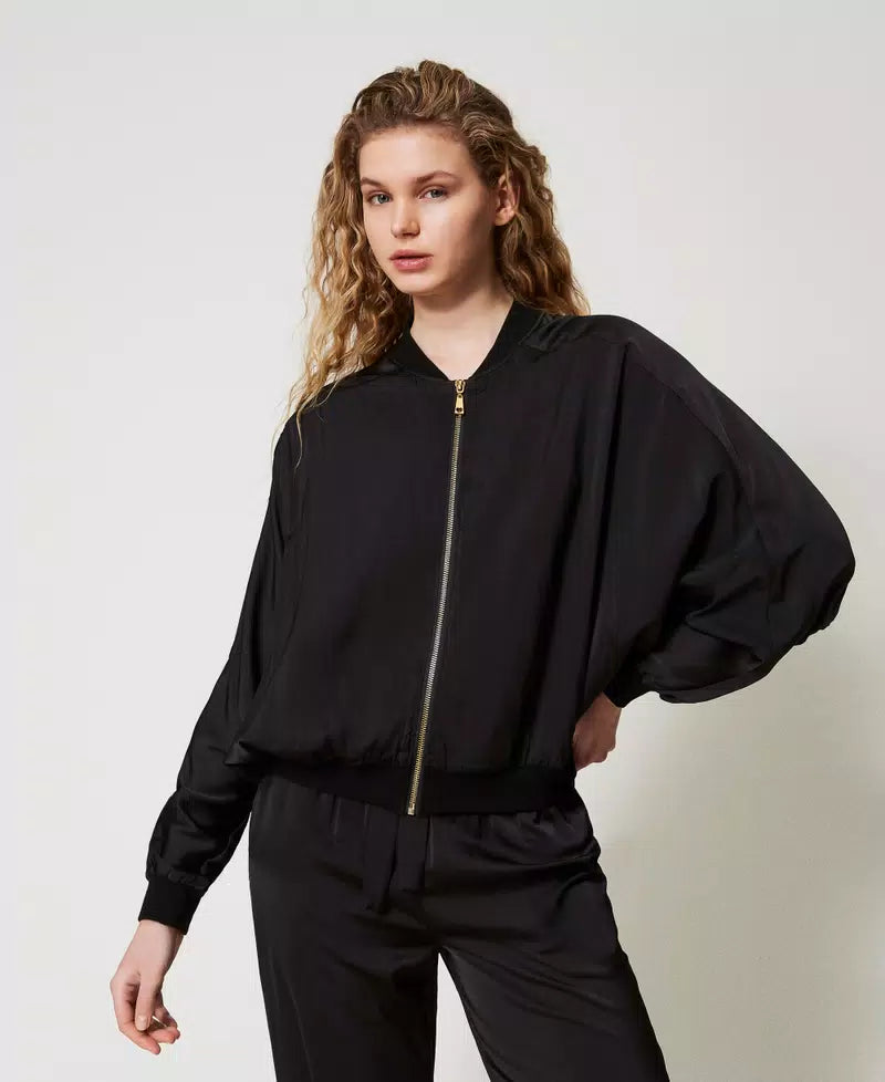 Giacca bomber in raso Twinset
