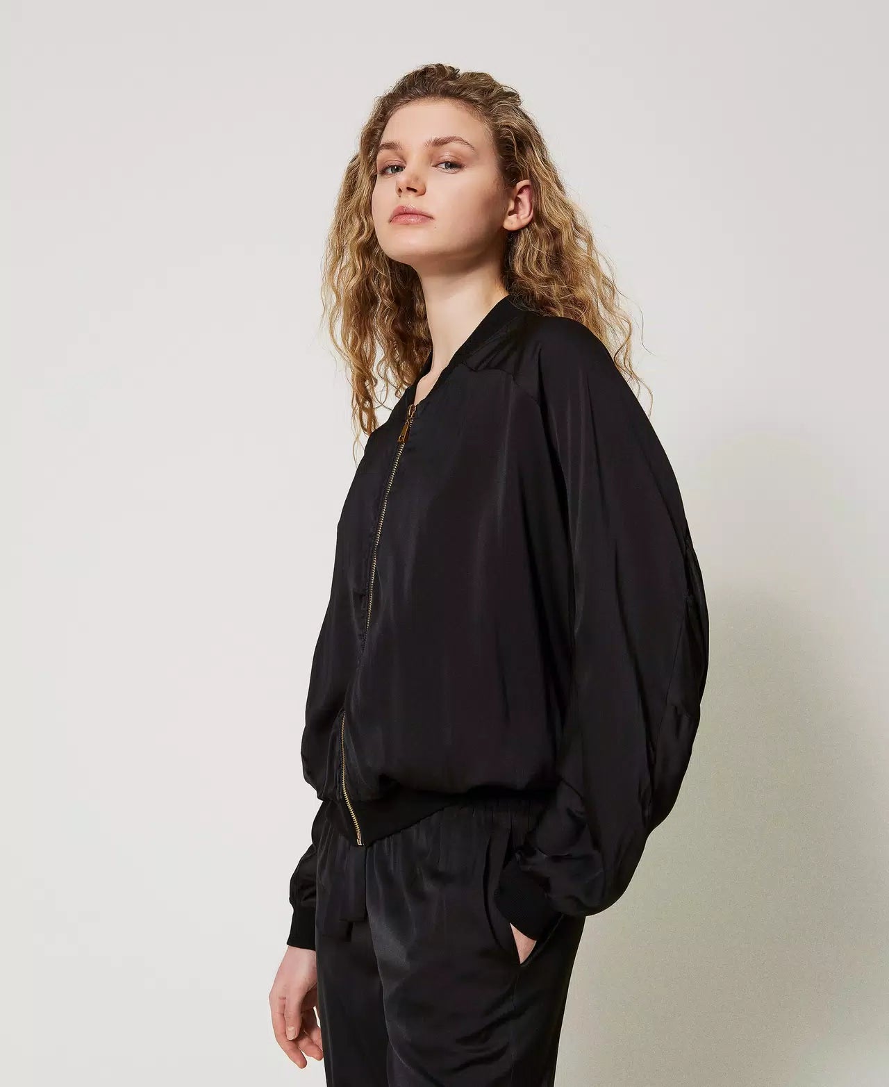 Giacca bomber in raso Twinset