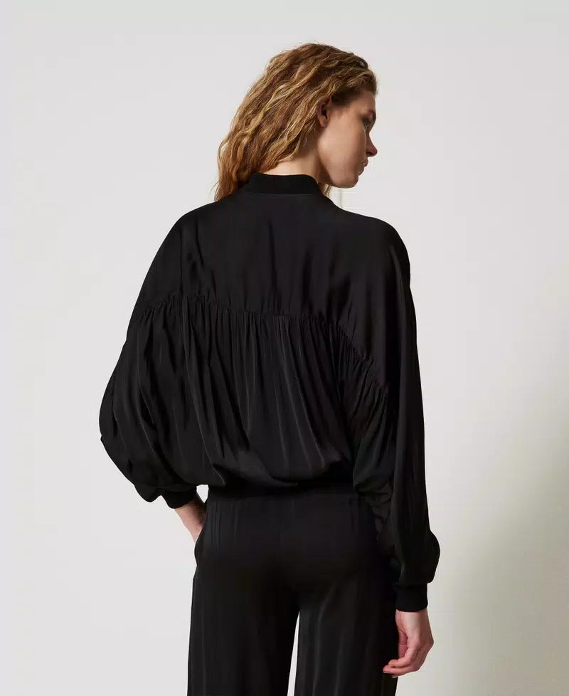 Giacca bomber in raso Twinset