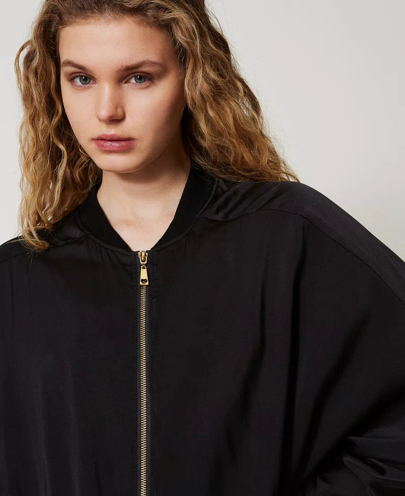 Giacca bomber in raso Twinset
