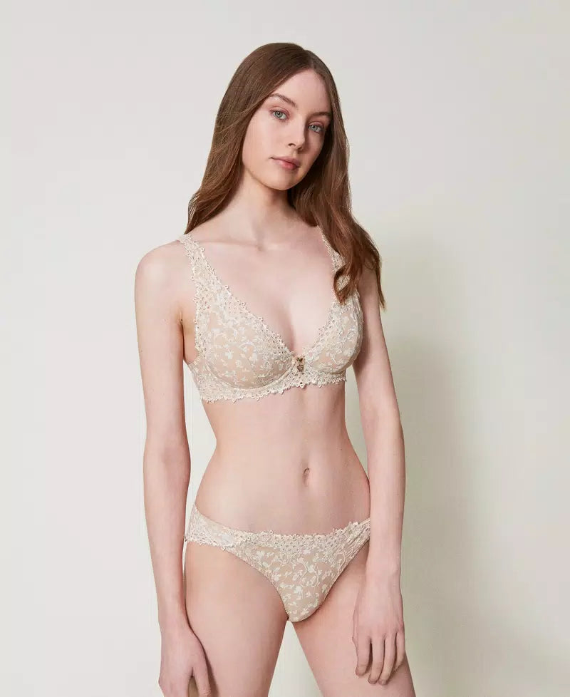 Completino Reggiseno bralette con ricamo floreale Twinset