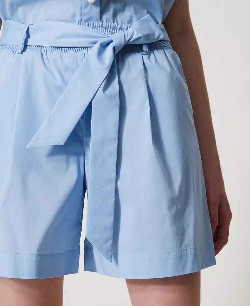 Bermuda in popeline con cintura Twinset