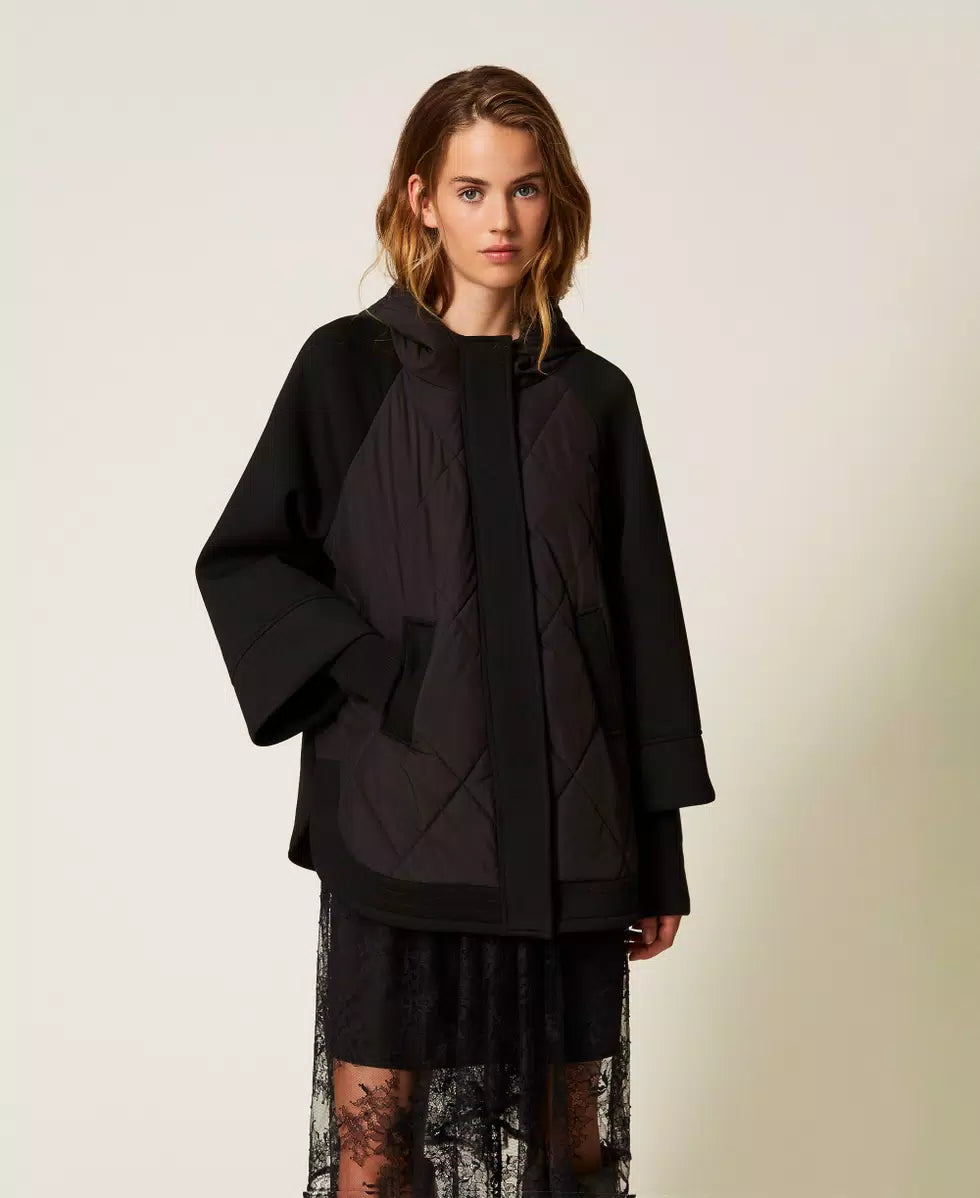 Caban in tessuto scuba e nylon Twinset