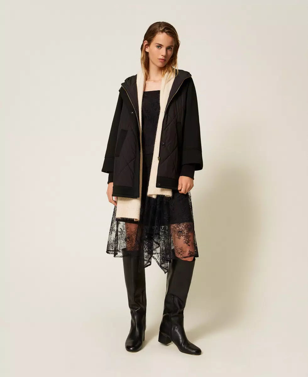 Caban in tessuto scuba e nylon Twinset