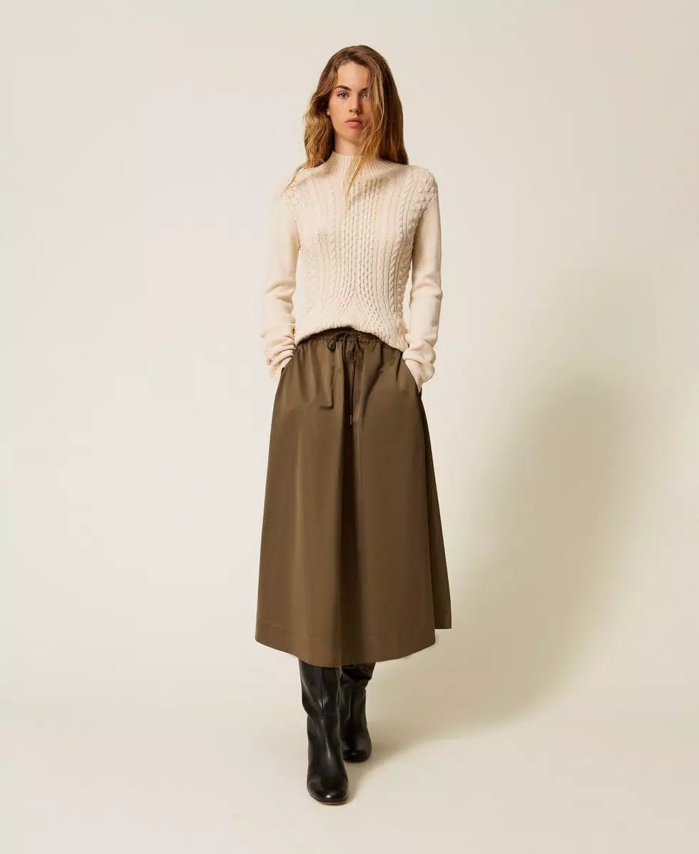 Gonna longuette in taffetà TWINSET