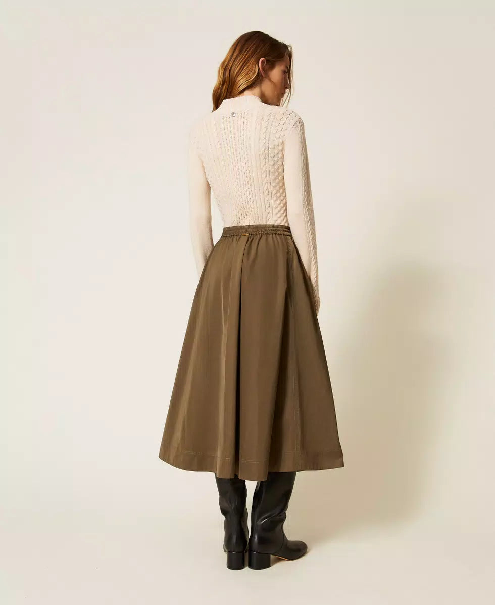 Gonna longuette in taffetà TWINSET