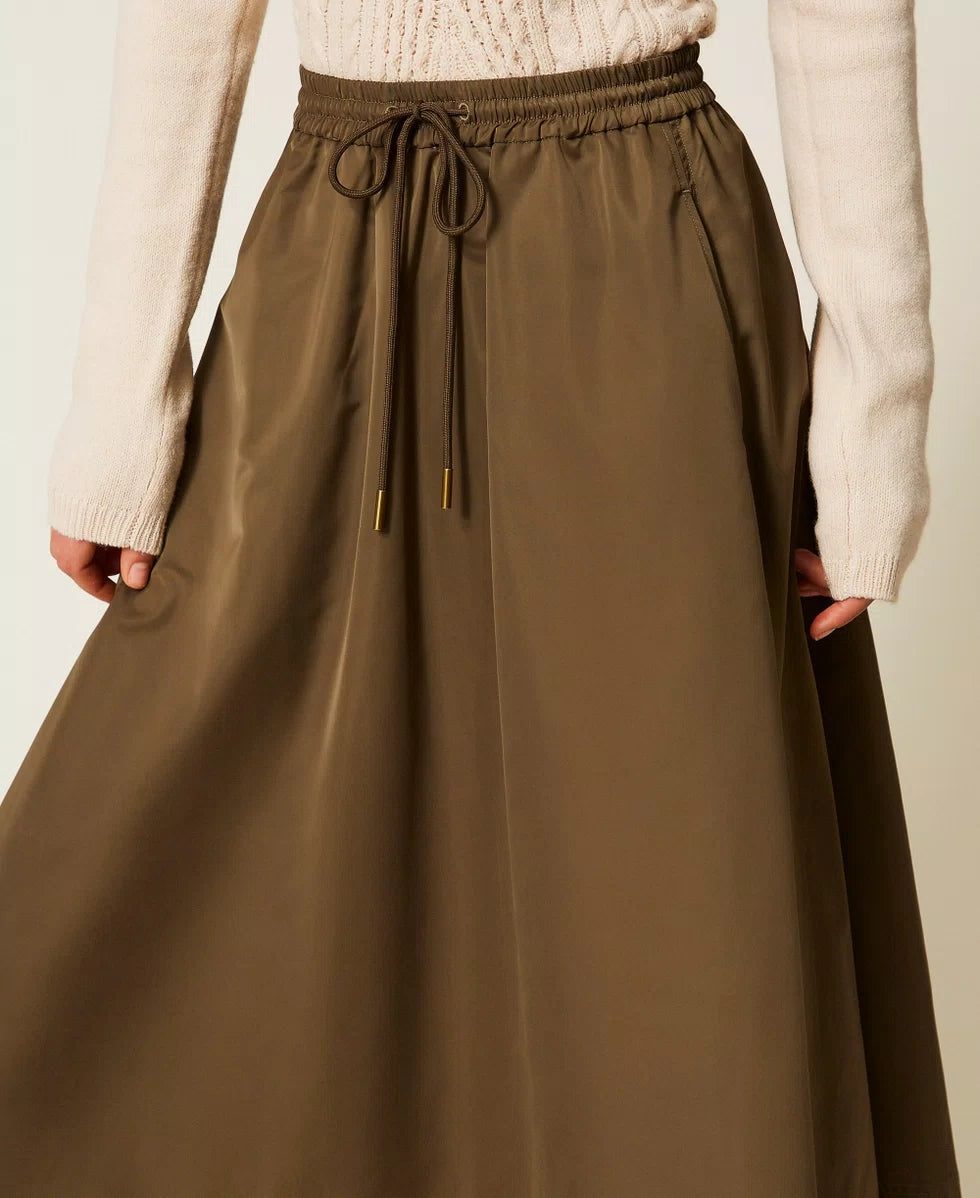 Gonna longuette in taffetà TWINSET