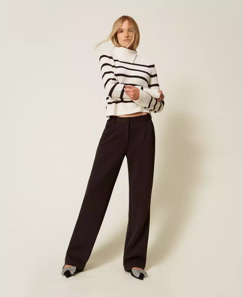 Pantaloni jogging in tessuto scuba Twinset