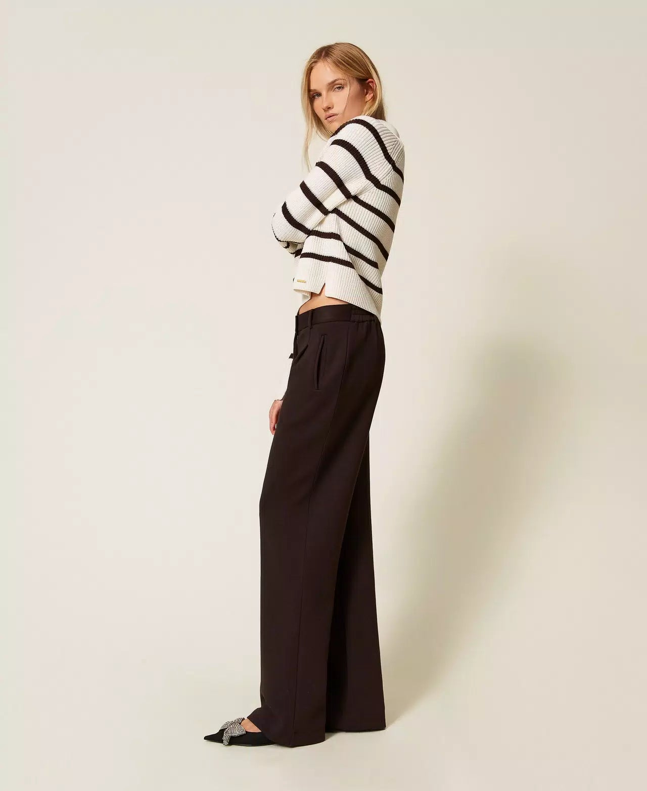 Pantaloni jogging in tessuto scuba Twinset