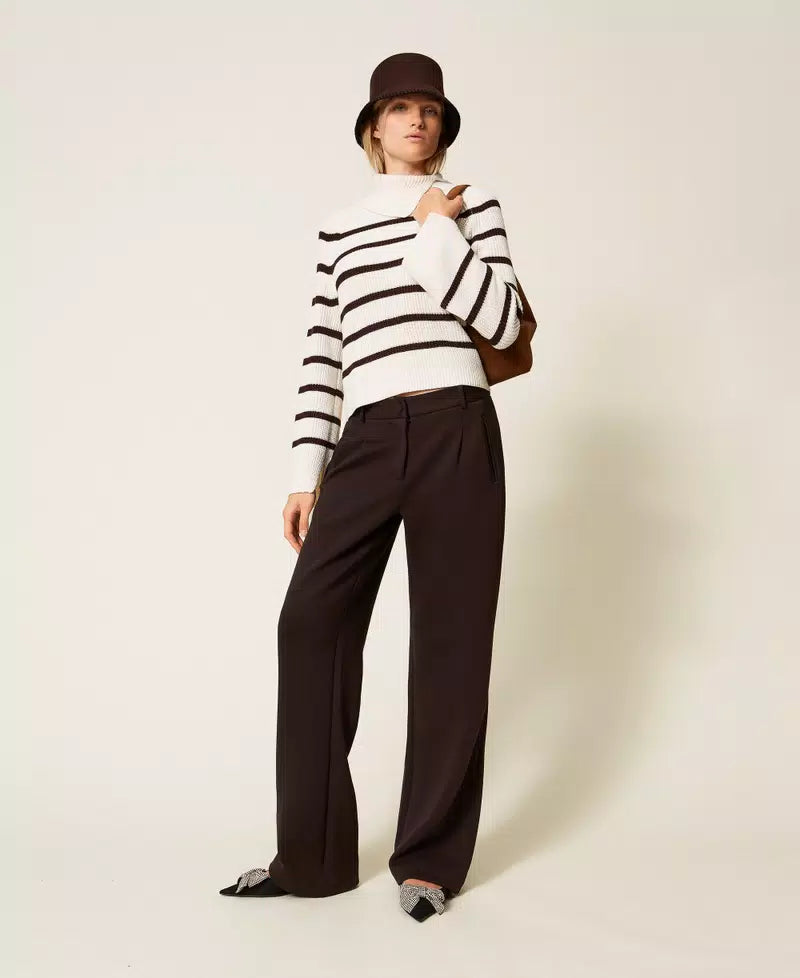 Pantaloni jogging in tessuto scuba Twinset