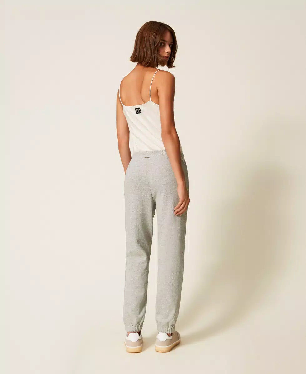 Pantaloni in felpa con strass e perle TWINSET