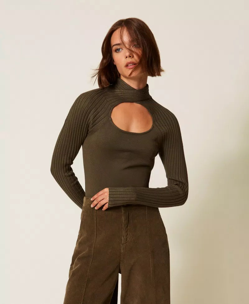 Maglia fitted con cut-out TWINSET