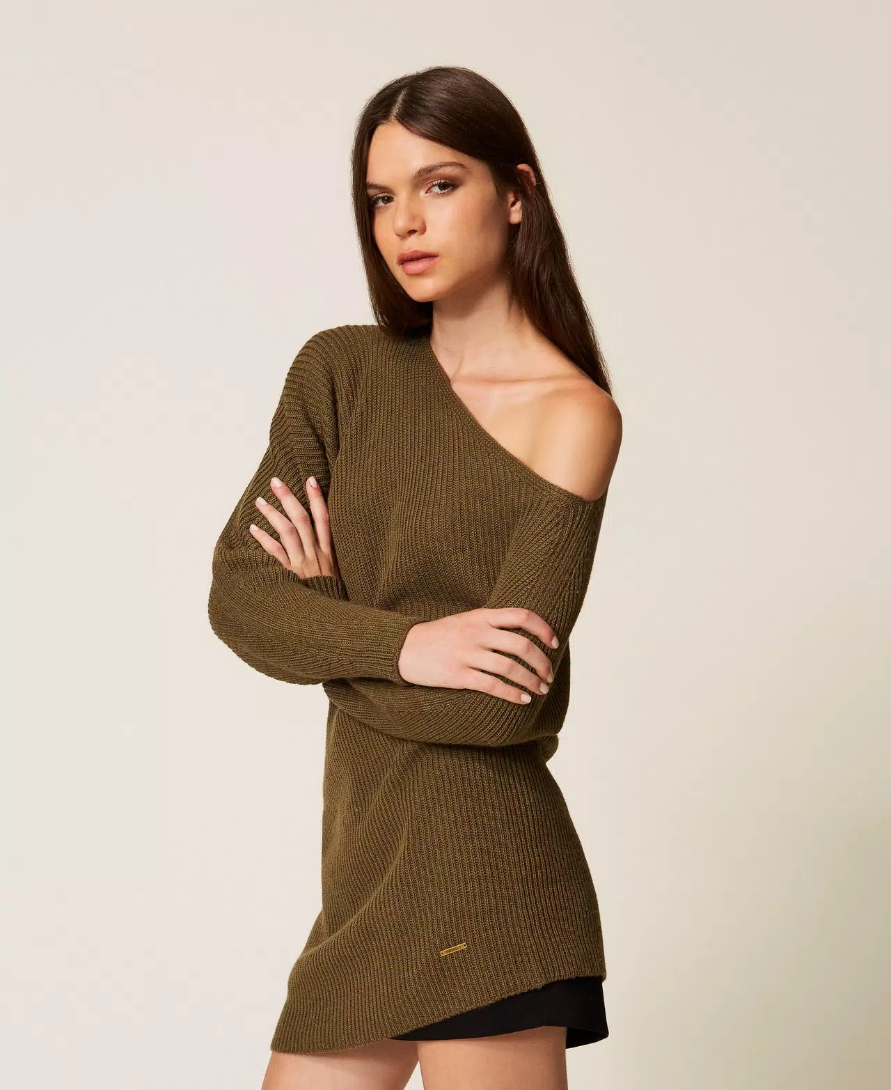 Maglia asimmetrica in misto lana Twinset