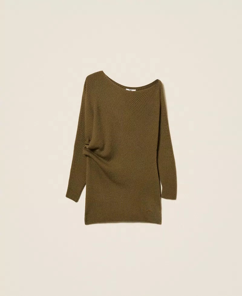 Maglia asimmetrica in misto lana Twinset
