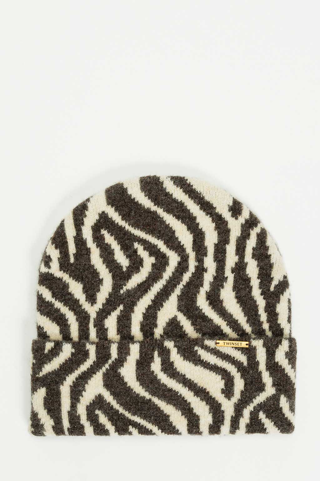Berretto in maglia jacquard animalier Twinset