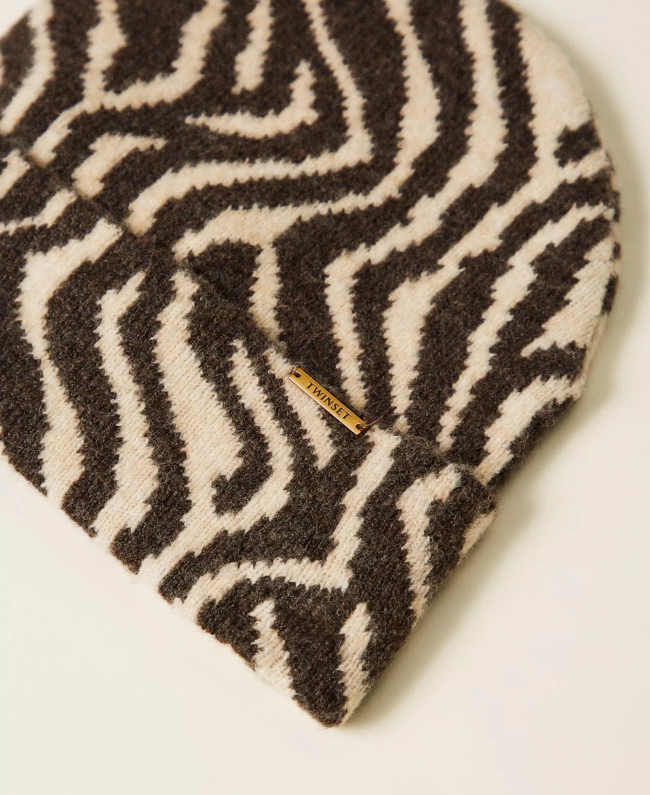 Berretto in maglia jacquard animalier Twinset
