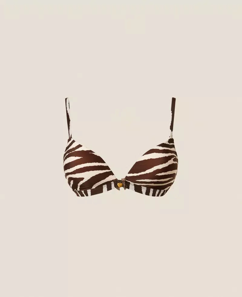 Reggiseno a triangolo con stampa animalier Twinset