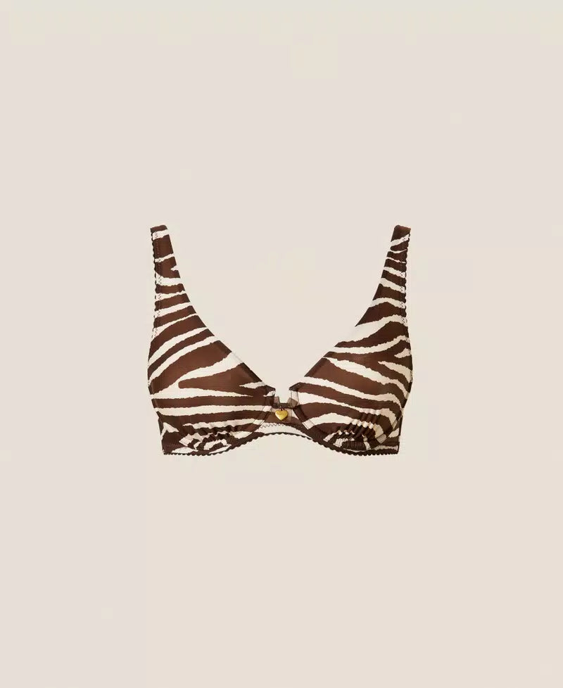 Reggiseno con ferretto e stampa animalier Twinset