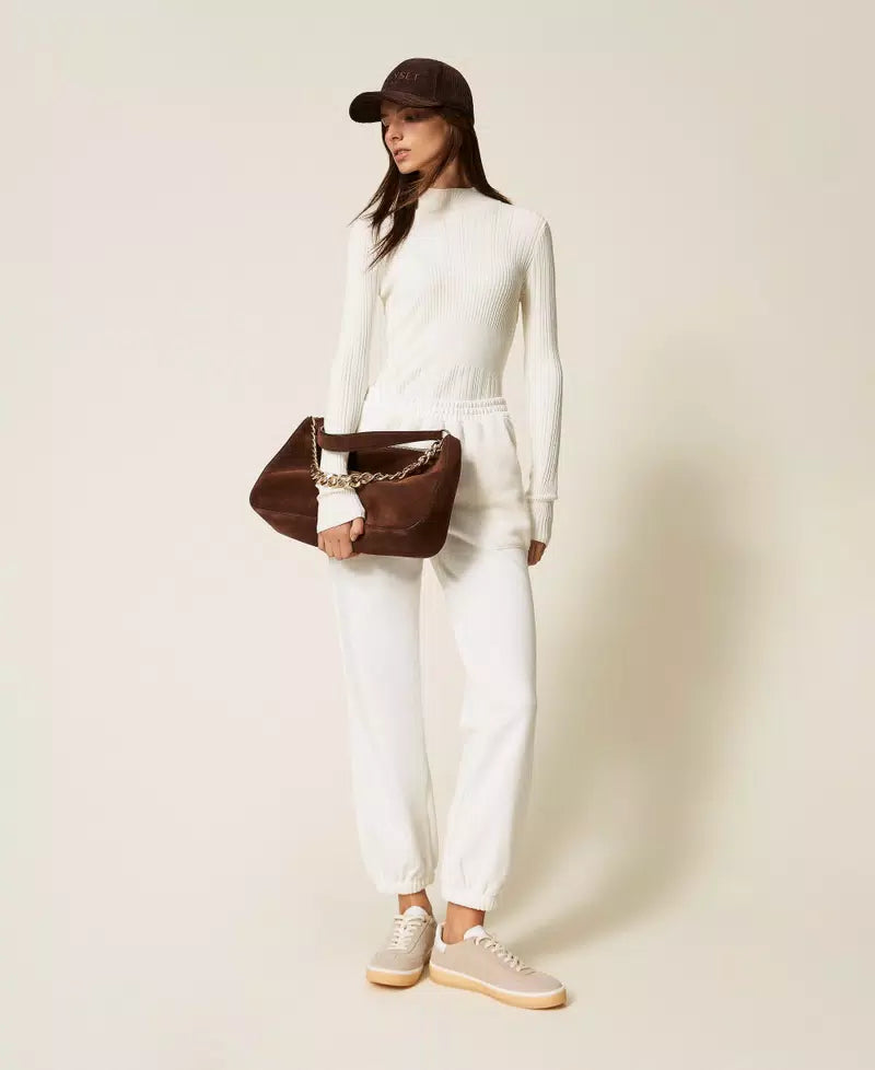 Pantaloni joggers in maglia e felpa Twinset