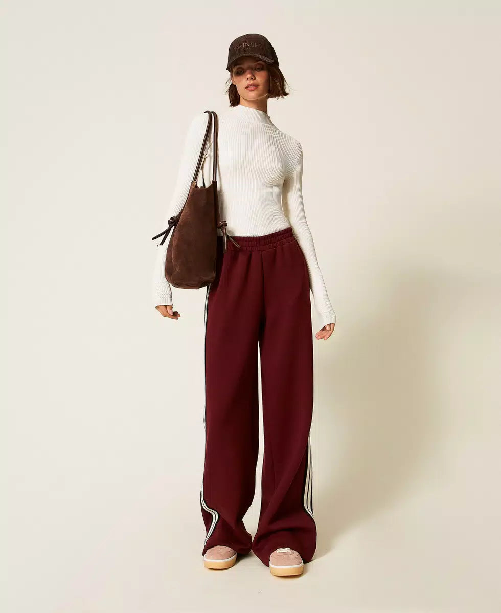 Pantaloni ampi in tessuto scuba Twinset