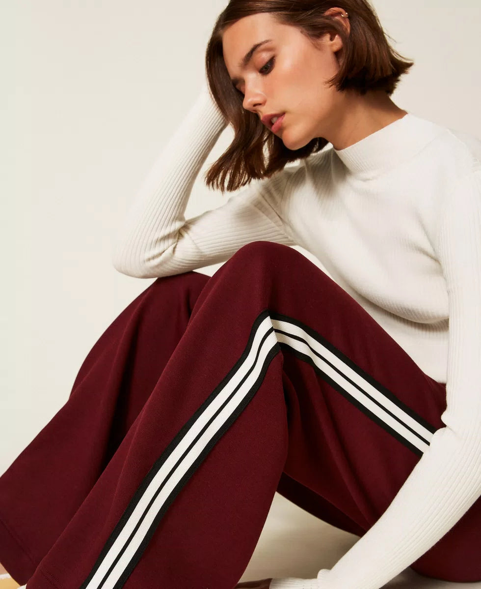 Pantaloni ampi in tessuto scuba Twinset