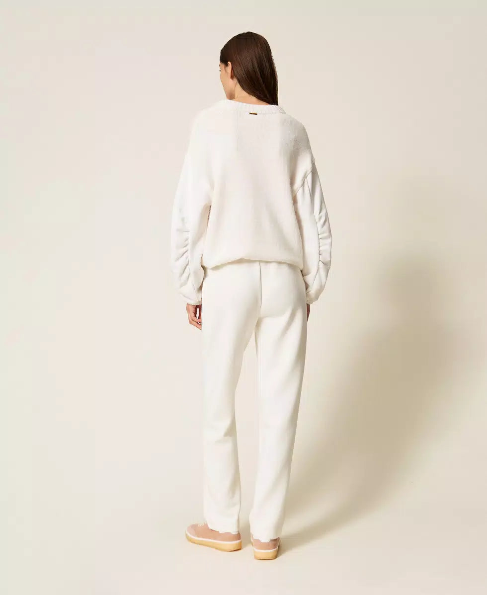 Pantaloni a sigaretta in tessuto scuba Twinset