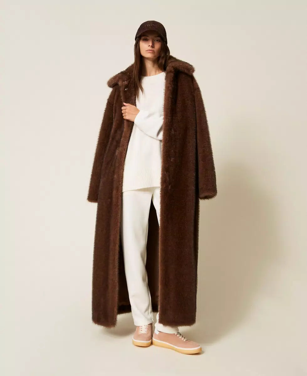 Pantaloni a sigaretta in tessuto scuba Twinset