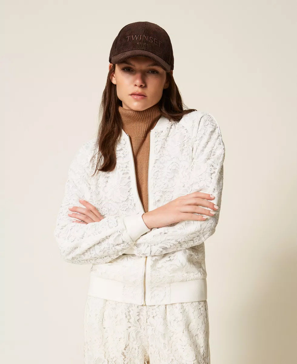Felpa in pizzo con zip Twinset