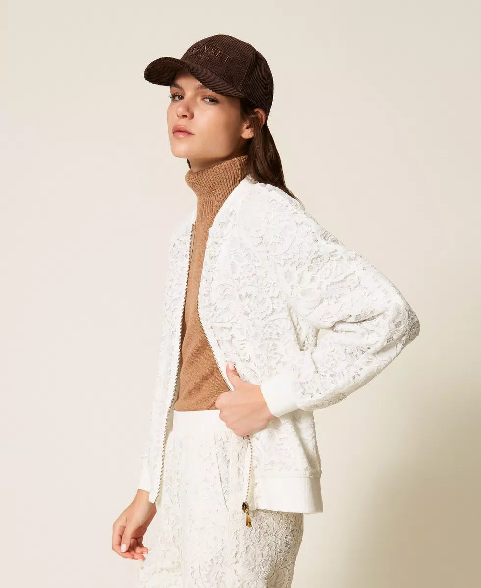 Felpa in pizzo con zip Twinset