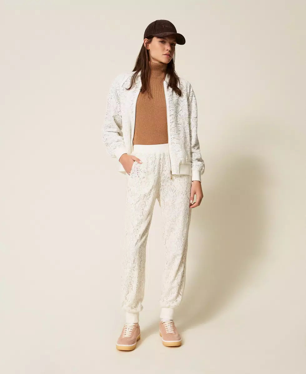 Pantaloni joggers in pizzo TWINSET