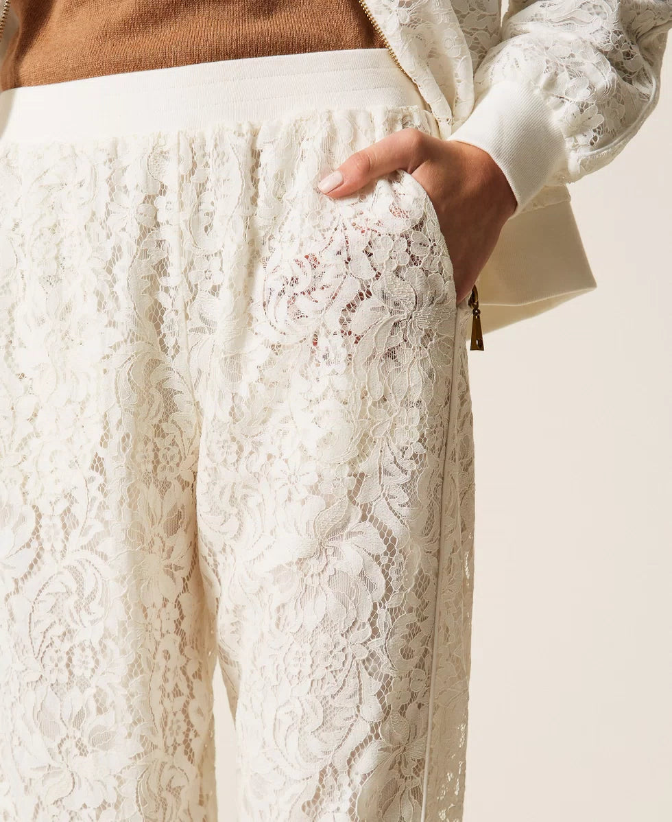 Pantaloni joggers in pizzo TWINSET