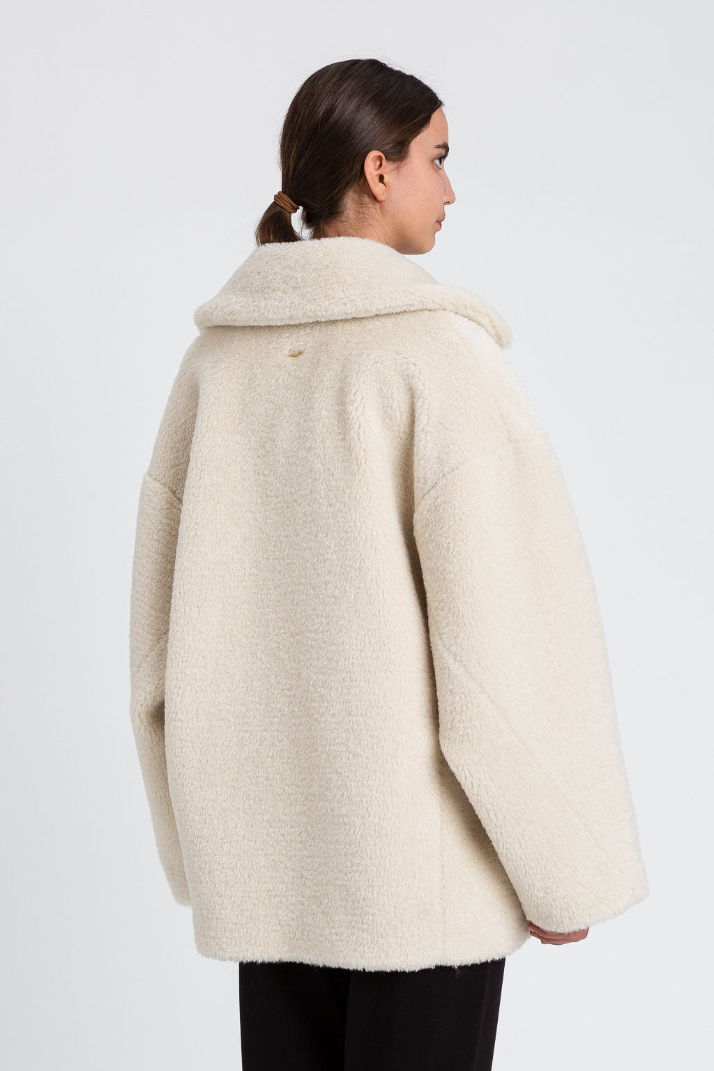 Caban in faux fur con lurex Twinset