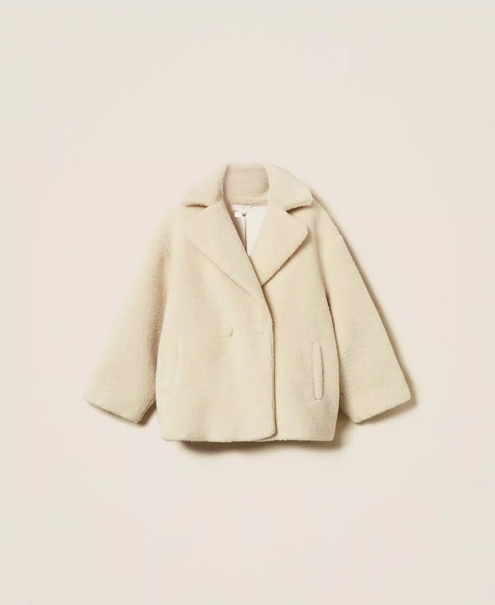 Caban in faux fur con lurex Twinset