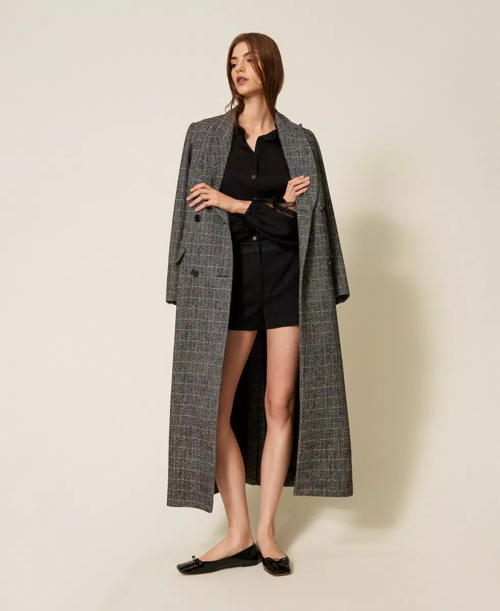 Camicia in satin con pizzo TWINSET