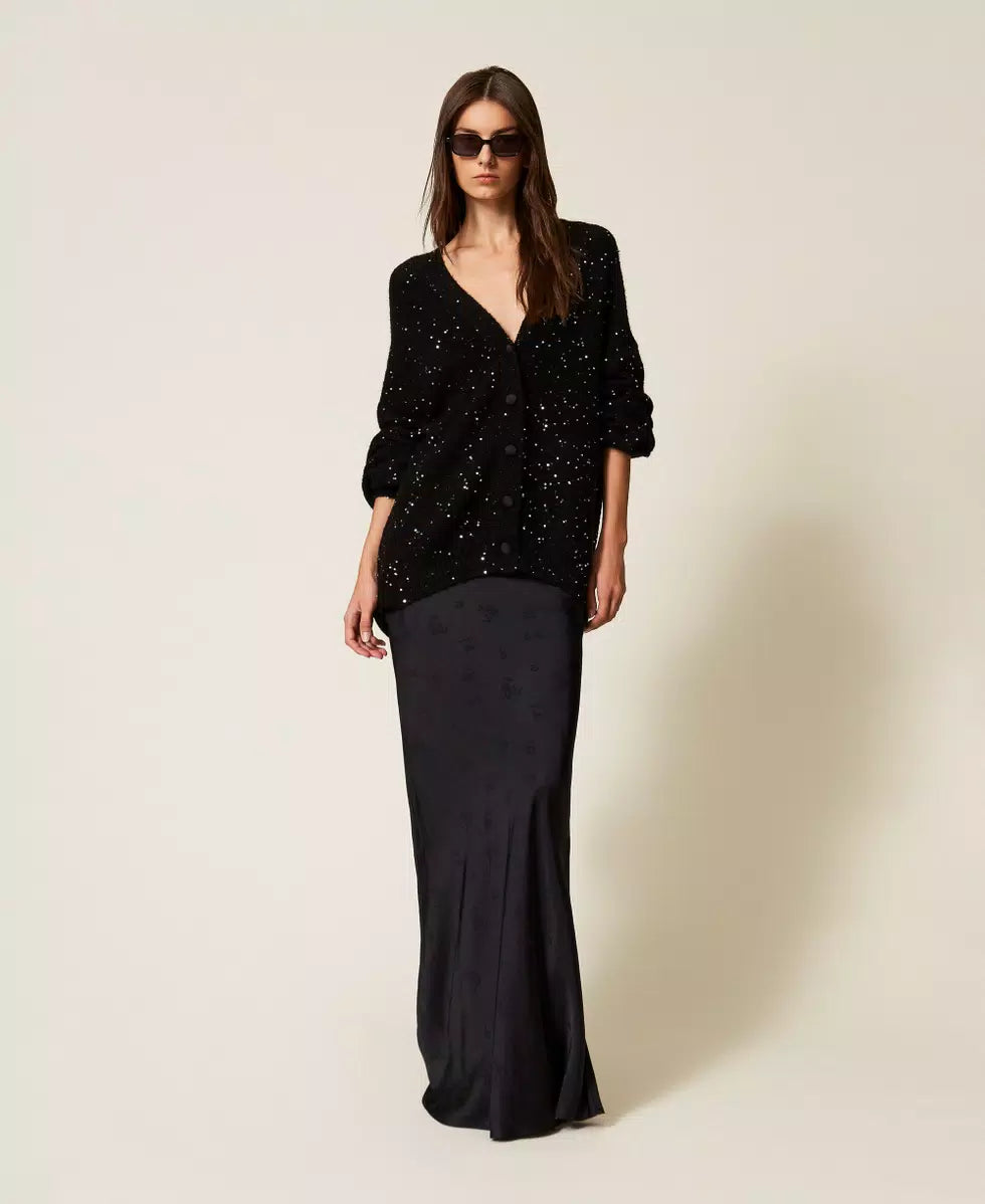 Cardigan in filato di paillettes Twinset
