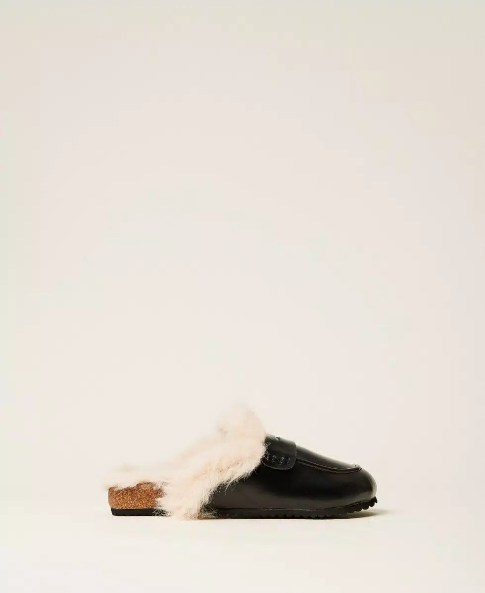 Scarpe mules con faux fur Twinset